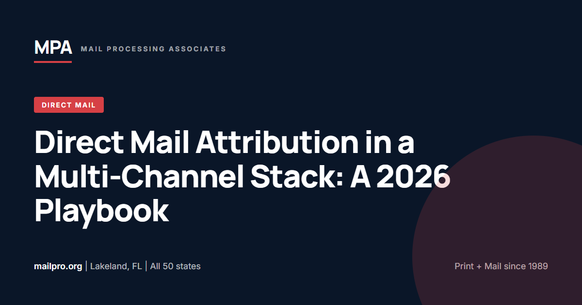 Direct Mail Attribution in a Multi-Channel Stack: A 2026 Playbook by Mail Processing Associates